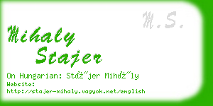 mihaly stajer business card